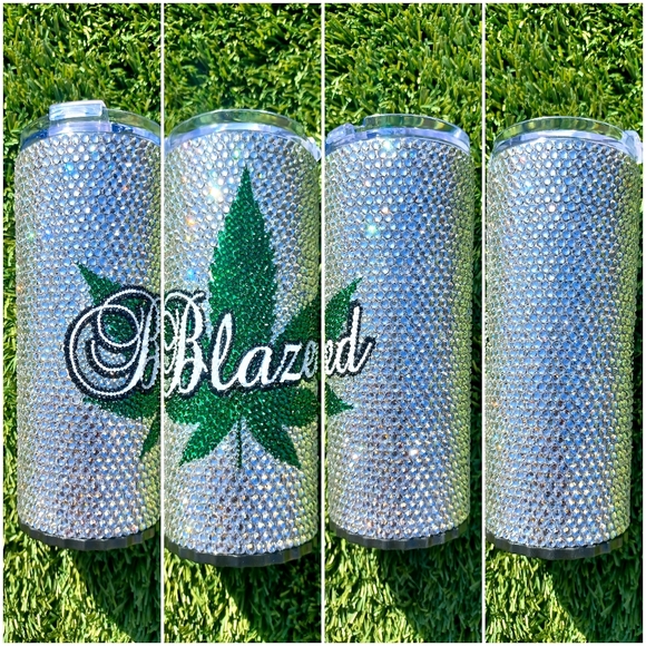 FULLY Hand EMBELLISHED 20oz Tumbler - individual rhinestones